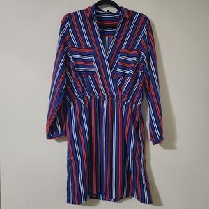 Express striped vneck Multicolor longsleeve Dress large